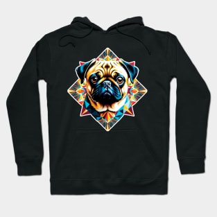 Colorful Geometric Pug Hoodie